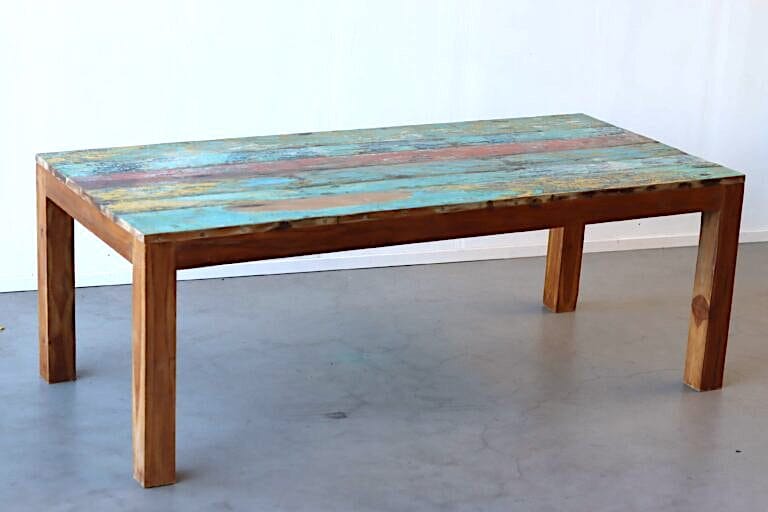 Eettafel Boothout houten poten 220x100