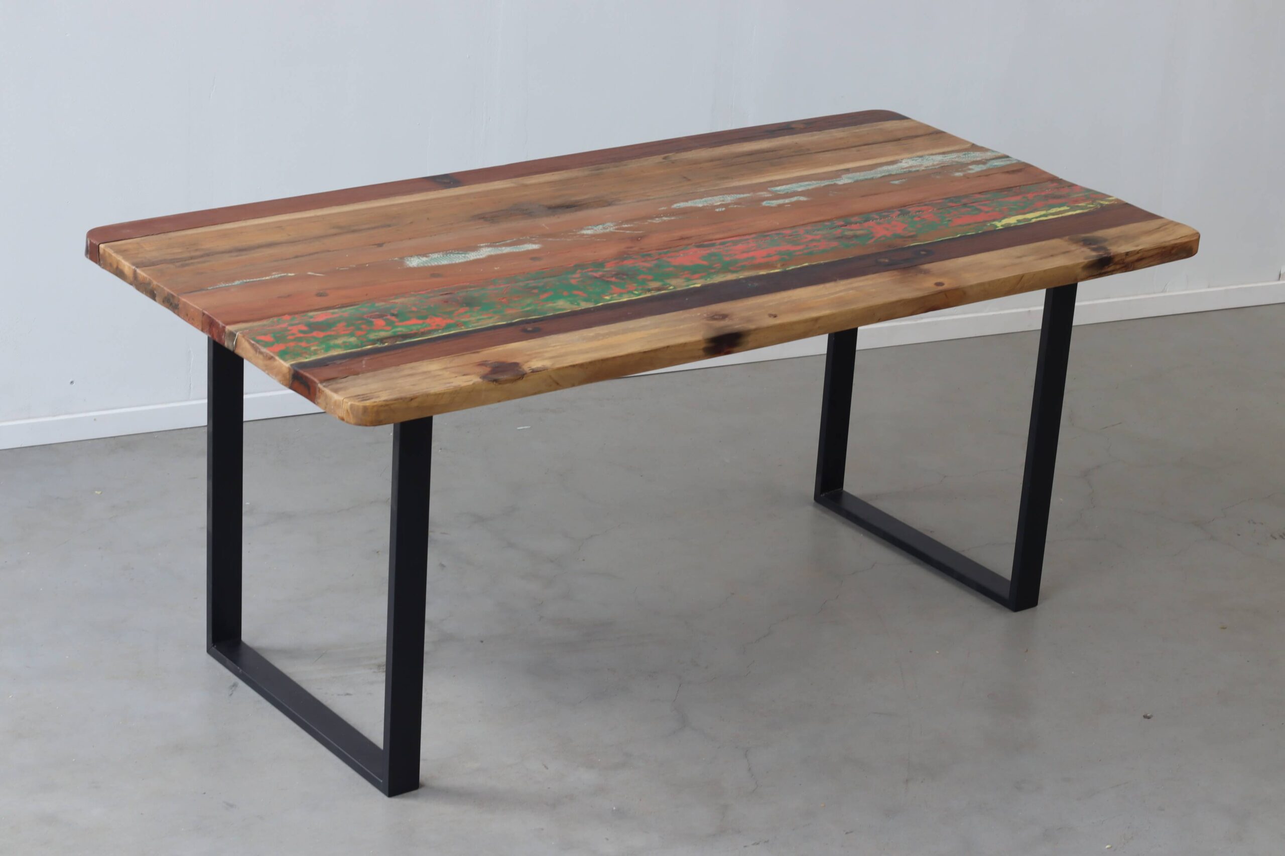 Eettafel Boothout stalen poten 160 x 90